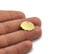 Brass Irregular Charm, 10 Raw Brass Irregular Shaped Charms With 1 Hole (17x20x0.60mm) A6490