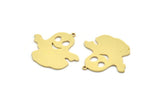 Brass Ghost Charm, 6 Raw Brass Cute Ghost Charms With 1 Loop, Findings (29x29x0.80mm) A6489