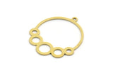 Brass Geometric Charm, 24 Raw Brass Round Charms With 1 Loop, Findings (27x23x0.60mm) A6525