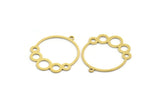 Brass Geometric Charm, 24 Raw Brass Round Charms With 1 Loop, Findings (27x23x0.60mm) A6525
