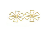 Brass Windrose Charm, 12 Raw Brass Windrose Charms, Connector Findings (38x38x0.80mm) A6509