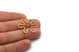 Brass Flower Charm, 24 Raw Brass Flower Charms, Charm Pendants, Irregular Findings (30x27.5x0.80mm) A6517