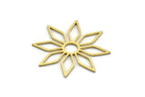 Brass Flower Charm, 8 Raw Brass Flower Charms, Charm Pendants (32x30x0.80mm) A6507