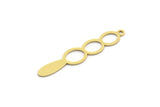 Brass Oval Charm, 12 Raw Brass Oval Charms With 1 Loop, Earring Charms (37x7x0.60mm) A6529
