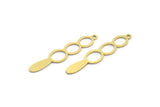 Brass Oval Charm, 12 Raw Brass Oval Charms With 1 Loop, Earring Charms (37x7x0.60mm) A6529