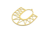 Brass Charm, Raw Brass, Brass Pendant, Charm Pendant, Brass U Shaped Charm With 1 Loop (49x42x0.60mm) A6539