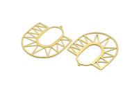 Brass Charm, Raw Brass, Brass Pendant, Charm Pendant, Brass U Shaped Charm With 1 Loop (49x42x0.60mm) A6539