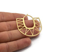 Brass Charm, Raw Brass, Brass Pendant, Charm Pendant, Brass U Shaped Charm With 1 Loop (49x42x0.60mm) A6539
