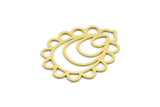 Brass Drop Charm, 4 Raw Brass Drop Charms, Earrings, Findings (32.5x25x0.60mm) A6538