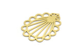 Brass Drop Charm, 4 Raw Brass Drop Charms, Earrings, Findings (33x24.5x0.60mm) A6533