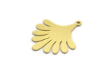Brass Flower Charm, 12 Raw Brass Flower Charms With 1 Loop, Charm Pendants (23.5x19x0.60mm) A6451
