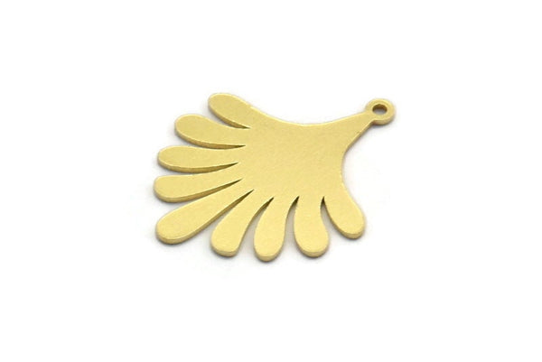 Brass Flower Charm, 12 Raw Brass Flower Charms With 1 Loop, Charm Pendants (23.5x19x0.60mm) A6451
