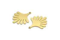 Brass Flower Charm, 12 Raw Brass Flower Charms With 1 Loop, Charm Pendants (23.5x19x0.60mm) A6451