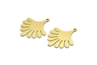 Brass Flower Charm, 12 Raw Brass Flower Charms With 1 Loop, Charm Pendants (23.5x19x0.60mm) A6451