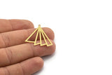 Brass Triangle Charm, 6 Raw Brass Triangle Charms With 1 Loop, Findings (31x30x0.60mm) A6543
