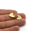Brass Heart Blank, 12 Raw Brass Heart Blanks, Stamping Blanks (15x13x1mm) A6545