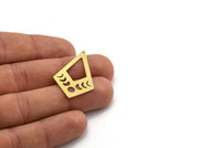 Brass Diamond Charm, 8 Raw Brass Moon Phases Charms With 1 Hole, Findings (37x23x0.60mm) A6380