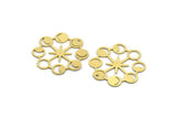 Brass Moon Charm, 4 Raw Brass Moon Phases Charms With 1 Hole, Star Charms, Findings (32x32x0.60mm) A6375