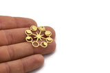 Brass Moon Charm, 4 Raw Brass Moon Phases Charms With 1 Hole, Star Charms, Findings (32x32x0.60mm) A6375