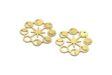 Brass Moon Charm, 4 Raw Brass Moon Phases Charms With 1 Hole, Star Charms, Findings (32x32x0.60mm) A6375