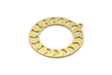 Brass Round Charm, 8 Raw Brass Round Charms With 1 Loop, Pendant Charms (32x29x0.60mm) A6374