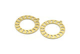Brass Round Charm, 8 Raw Brass Round Charms With 1 Loop, Pendant Charms (32x29x0.60mm) A6374