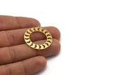 Brass Round Charm, 8 Raw Brass Round Charms With 1 Loop, Pendant Charms (32x29x0.60mm) A6374