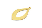 Brass Drop Charm, 12 Raw Brass Drop Shaped Charms With 1 Loop, Findings (31x17x0.80mm) A6327