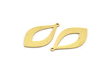 Brass Drop Charm, 12 Raw Brass Drop Shaped Charms With 1 Loop, Findings (31x17x0.80mm) A6327