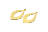 Brass Drop Charm, 12 Raw Brass Drop Shaped Charms With 1 Loop, Findings (31x17x0.80mm) A6327