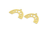 Brass Charm, 8 Raw Brass, Brass Pendants, Moon Phases Charms, U Shaped Charms, Brass Semi Circle Charms With 1 Loop (22x32x0.60mm) A6362