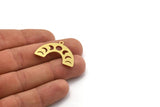 Brass Charm, 8 Raw Brass, Brass Pendants, Moon Phases Charms, U Shaped Charms, Brass Semi Circle Charms With 1 Loop (22x32x0.60mm) A6362