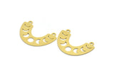 Brass Charm, 8 Raw Brass, Brass Pendants, Moon Phases Charms, U Shaped Charms, Brass Semi Circle Charms With 2 Loops (22x32x0.60mm) A6359