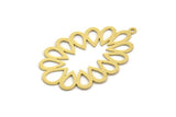 Brass Drop Charm, 4 Raw Brass Drop Shaped Charms With 1 Loop, Findings (41x26x0.60mm) A6356