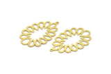 Brass Drop Charm, 4 Raw Brass Drop Shaped Charms With 1 Loop, Findings (41x26x0.60mm) A6356