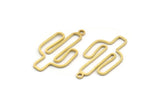 Brass Cactus Charm, 24 Raw Brass Cactus Charms With 1 Loop, Findings (29x15x0.80mm) A6329