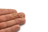 Brass Mountain Charm, 24 Raw Brass Mountain Shaped Charms With 2 Loops, Necklace Charms (21x35x0.60mm) A6340