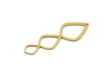 Brass Ethnic Charm, 24 Raw Brass Ethnic Motif Charms With 1 Loop, Earring Charms (44x15x0.80mm) A6330