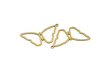Brass Butterfly Charm, 24 Raw Brass Butterfly Charms With 1 Loop, Earring Findings (37x19x0.80mm) A6337