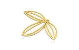 Brass Leaf Charm, 12 Raw Brass Leaf Charms With 1 Loop, Charm Pendants (40.5x28x0.60mm) A6269