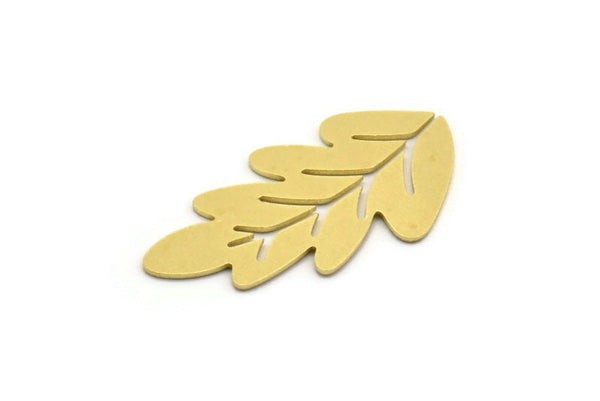 Brass Leaf Blank, 10 Raw Brass Leaf Blanks, Findings (31x16x0.60mm) A6360