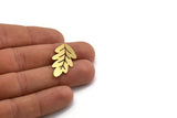 Brass Leaf Blank, 10 Raw Brass Leaf Blanks, Findings (31x16x0.60mm) A6360
