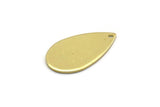 Brass Drop Charm, 12 Raw Brass Drop Charms With 1 Hole, Findings (20x11x0.80mm) M03396
