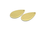 Brass Drop Charm, 12 Raw Brass Drop Charms With 1 Hole, Findings (20x11x0.80mm) M03396