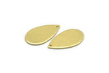 Brass Drop Charm, 12 Raw Brass Drop Charms With 1 Hole, Findings (20x11x0.80mm) M03396