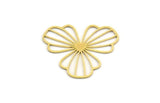 Brass Flower Charm, 12 Raw Brass Flower Charms, Charm Pendants (30x28x0.60mm) A6265