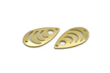 Brass Drop Charm, 12 Raw Brass Drop Charms With 2 Holes, Findings (20x11x0.80mm) M03406