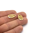 Brass Drop Charm, 12 Raw Brass Drop Charms With 2 Holes, Findings (20x11x0.80mm) M03406