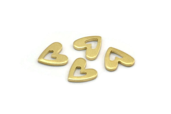 Brass Heart Blank, 50 Raw Brass Heart Blanks, Stamping Blanks (8x1mm) M03409