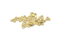 Pirinç Kalp Boşluğu, 50 Ham Pirinç Kalp Boşluğu, Damgalama Boşlukları (8x1mm) M03409